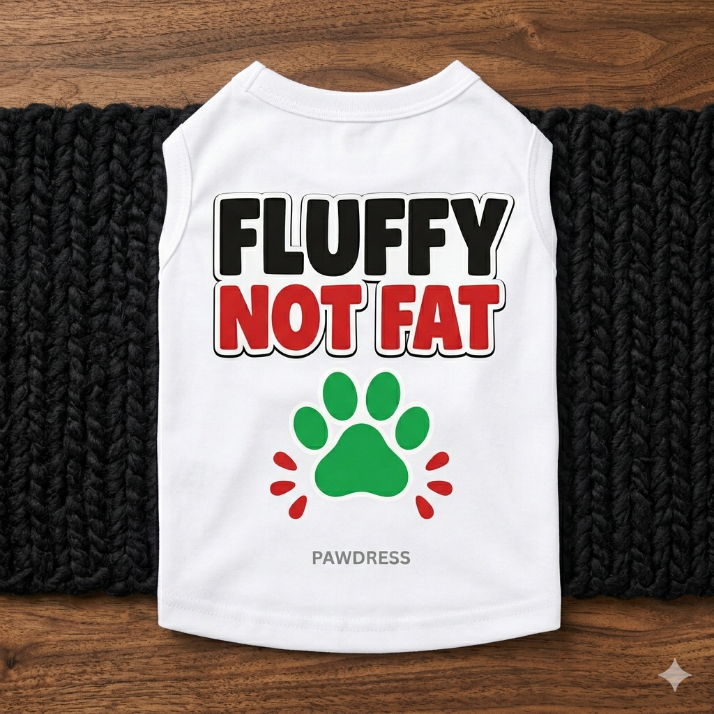 PawDress "Fluffy Not Fat" Graphic Tee