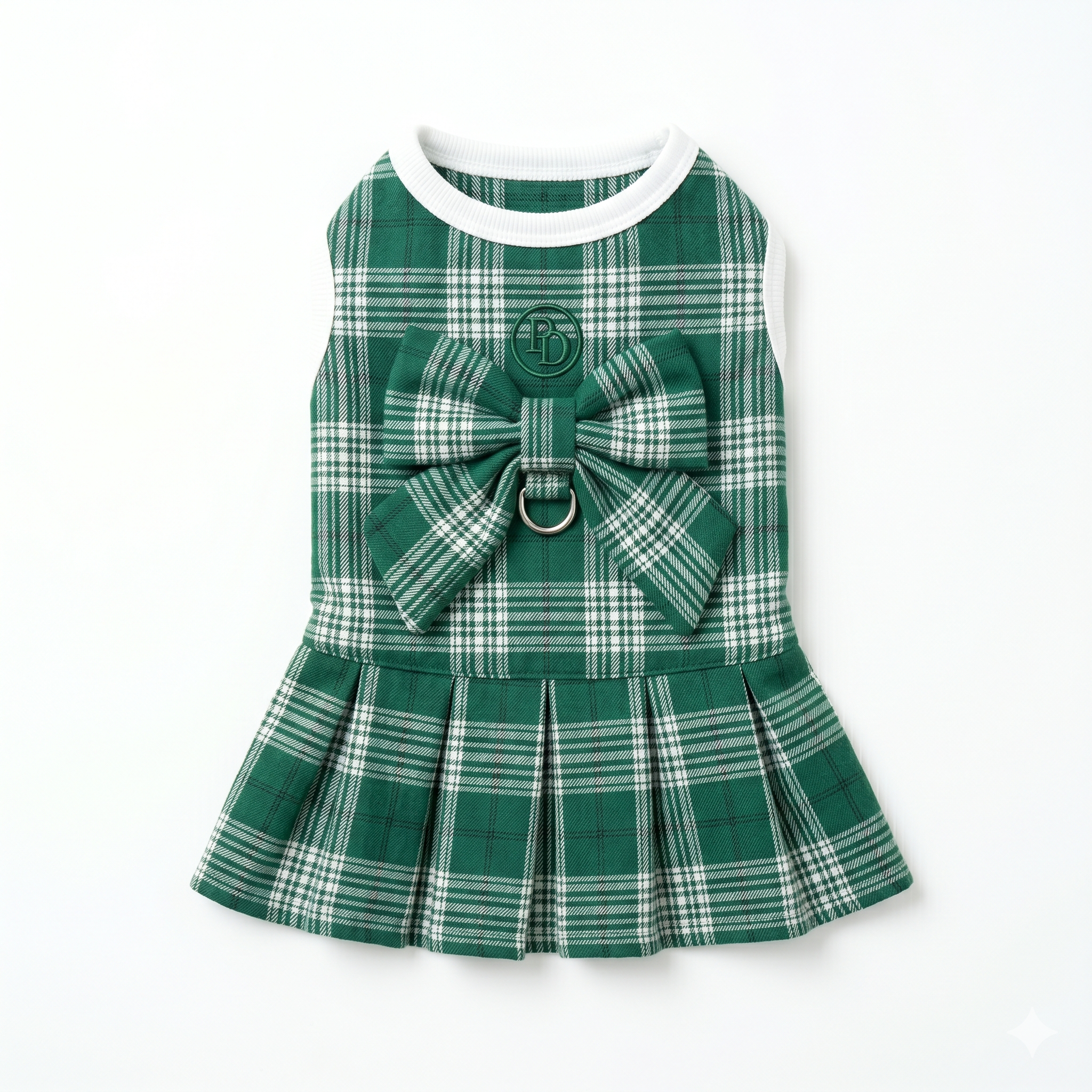 PawDress Plaid Bow Pleated Dress