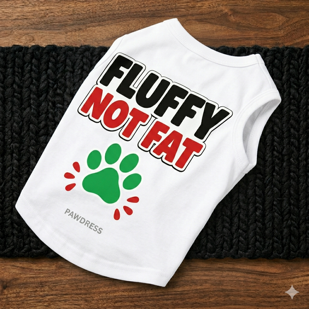PawDress "Fluffy Not Fat" Graphic Tee