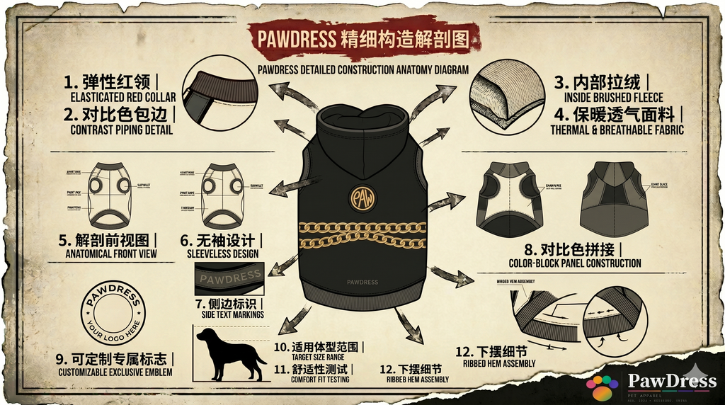 PawDress PAW Gold Chain Luxury Hoodie