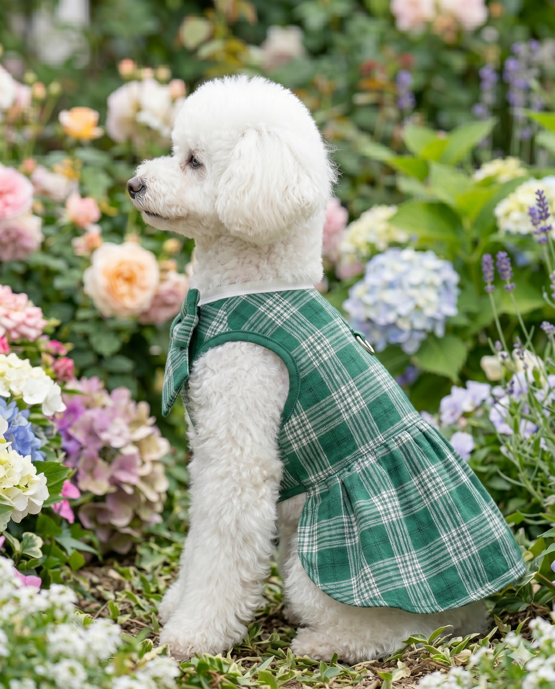 PawDress Plaid Bow Pleated Dress