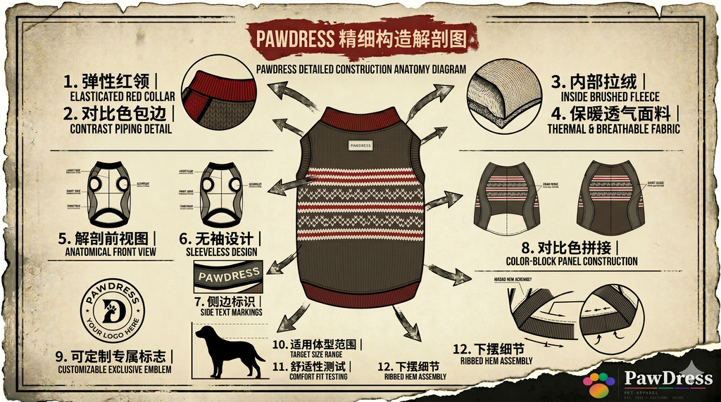 PawDress Nordic Fair Isle Knit Sweater