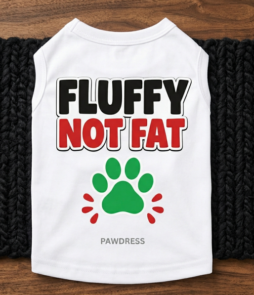 PawDress "Fluffy Not Fat" Graphic Tee